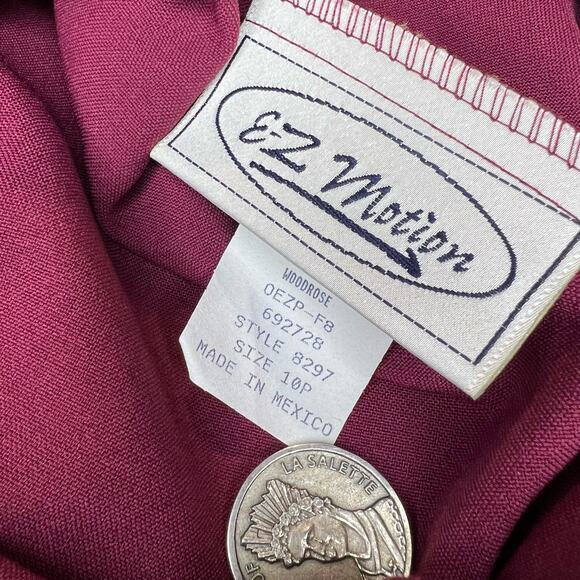 VINTAGE E-Z Motion Pants Size 10 Petite Women’s Red Casual - Picture 11 of 11